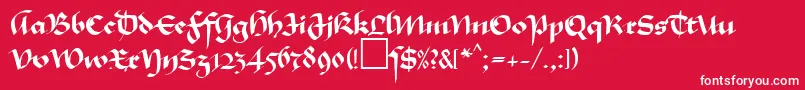 MaGkursiv1Db Font – White Fonts on Red Background