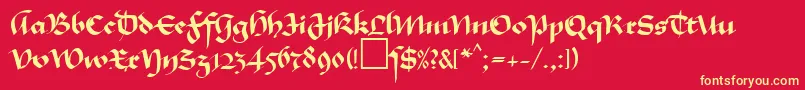 MaGkursiv1Db Font – Yellow Fonts on Red Background