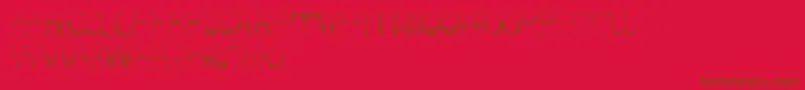 Mustache-fontti – ruskeat fontit punaisella taustalla