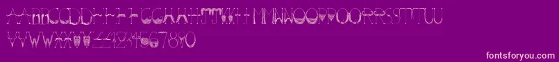 Mustache Font – Pink Fonts on Purple Background