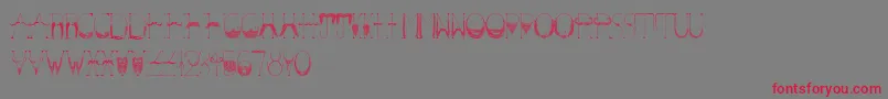 Mustache Font – Red Fonts on Gray Background