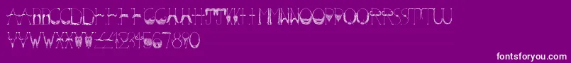 Mustache Font – White Fonts on Purple Background