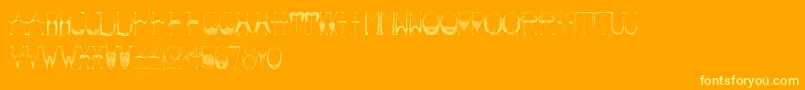 Mustache Font – Yellow Fonts on Orange Background