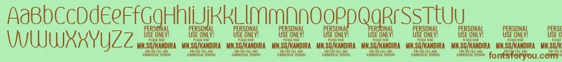 KandiraXligPersonalUse Font – Brown Fonts on Green Background