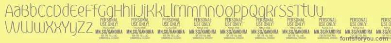 KandiraXligPersonalUse-Schriftart – Graue Schriften auf gelbem Hintergrund