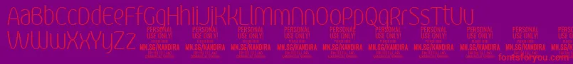 KandiraXligPersonalUse Font – Red Fonts on Purple Background