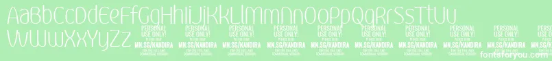 KandiraXligPersonalUse Font – White Fonts on Green Background