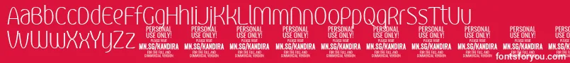 KandiraXligPersonalUse Font – White Fonts on Red Background