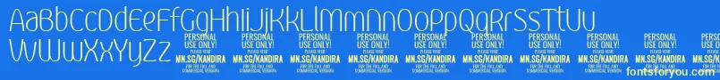 KandiraXligPersonalUse Font – Yellow Fonts on Blue Background