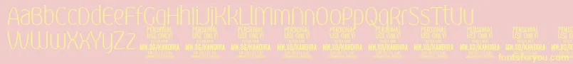 KandiraXligPersonalUse-Schriftart – Gelbe Schriften auf rosa Hintergrund