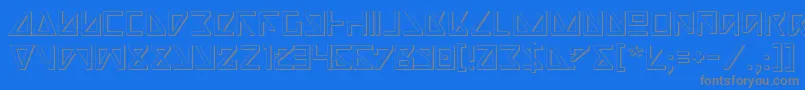 Nick3D-Schriftart – Graue Schriften auf blauem Hintergrund