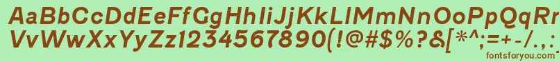 FenwickrgBolditalic Font – Brown Fonts on Green Background