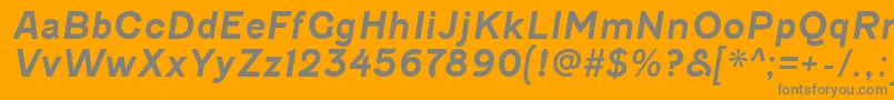 FenwickrgBolditalic-Schriftart – Graue Schriften auf orangefarbenem Hintergrund