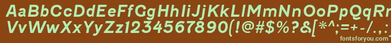 FenwickrgBolditalic-fontti – vihreät fontit ruskealla taustalla