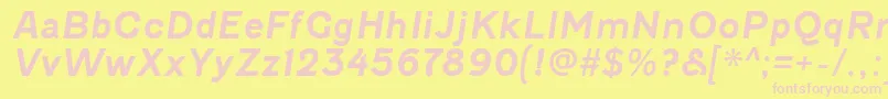 FenwickrgBolditalic-fontti – vaaleanpunaiset fontit keltaisella taustalla