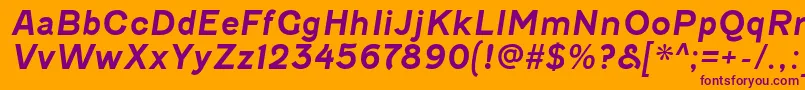 FenwickrgBolditalic-Schriftart – Violette Schriften auf orangefarbenem Hintergrund