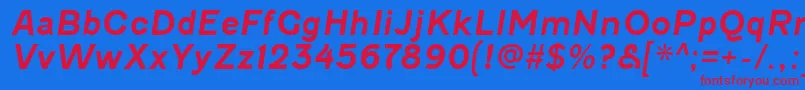 FenwickrgBolditalic-Schriftart – Rote Schriften auf blauem Hintergrund