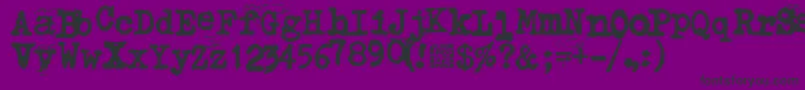 フォントTypistys – 紫の背景に黒い文字