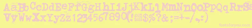 Typistys Font – Pink Fonts on Yellow Background