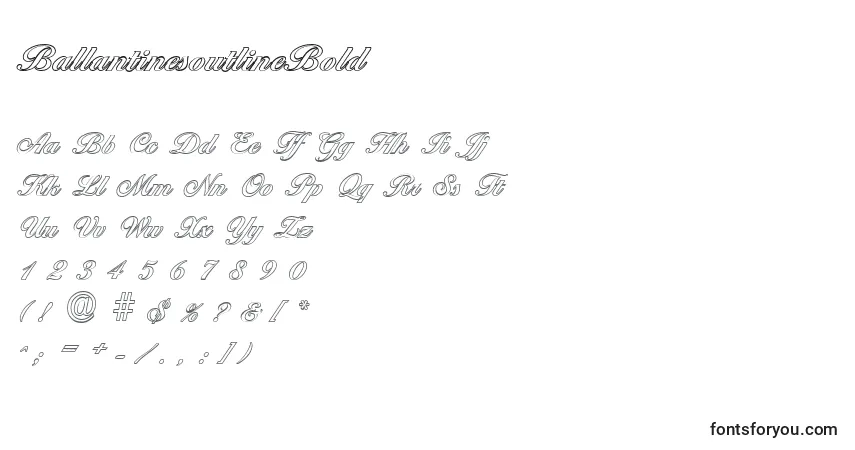 Шрифт BallantinesoutlineBold – алфавит, цифры, специальные символы