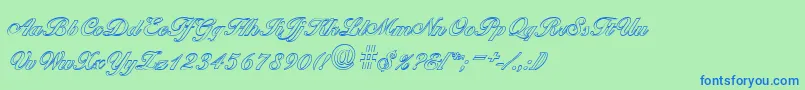 BallantinesoutlineBold Font – Blue Fonts on Green Background