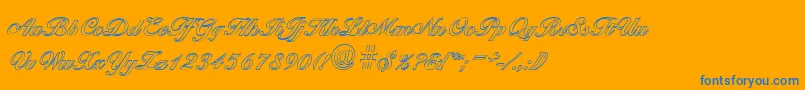 BallantinesoutlineBold Font – Blue Fonts on Orange Background