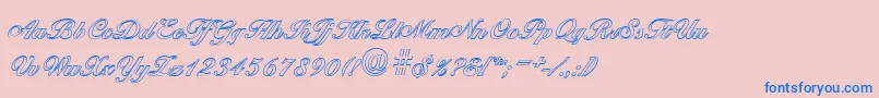 BallantinesoutlineBold-Schriftart – Blaue Schriften auf rosa Hintergrund