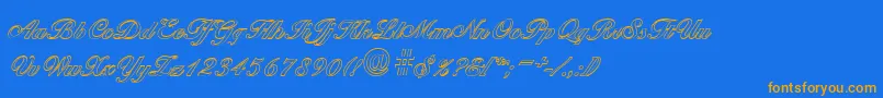 BallantinesoutlineBold Font – Orange Fonts on Blue Background