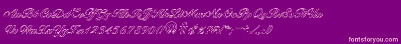 BallantinesoutlineBold-Schriftart – Rosa Schriften auf violettem Hintergrund