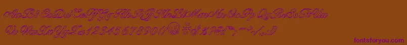 BallantinesoutlineBold Font – Purple Fonts on Brown Background