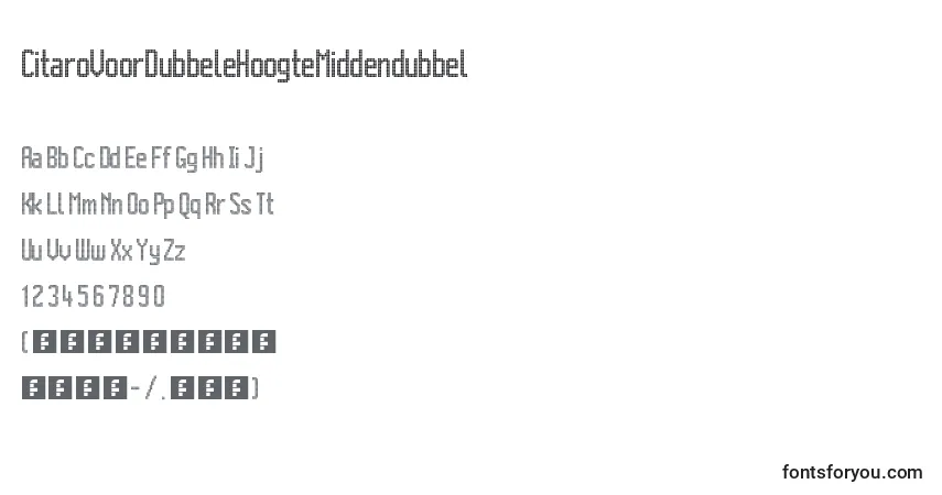 Czcionka CitaroVoorDubbeleHoogteMiddendubbel – alfabet, cyfry, specjalne znaki