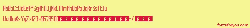 CitaroVoorDubbeleHoogteMiddendubbel Font – Red Fonts on Yellow Background