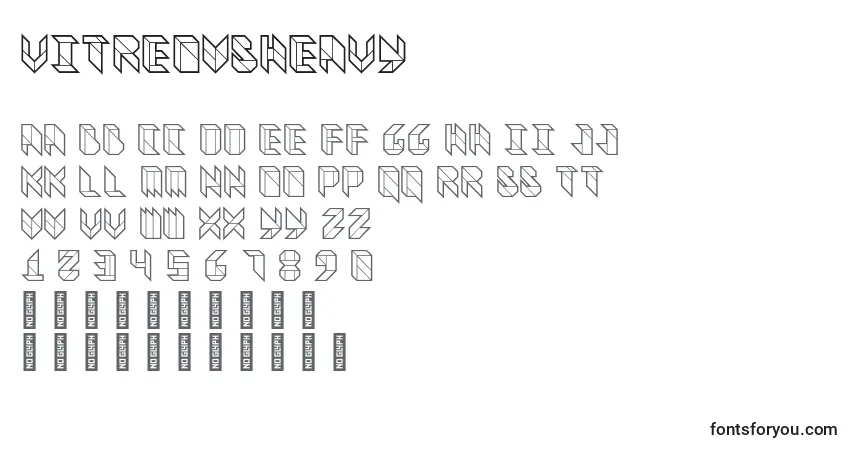 A fonte VitreousHeavy – alfabeto, números, caracteres especiais