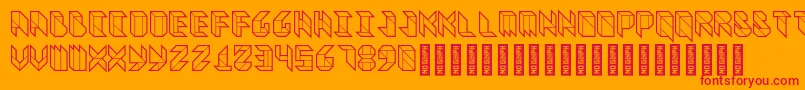 Fonte VitreousHeavy – fontes vermelhas em um fundo laranja