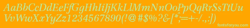 More about F820RomanItalic Font F820RomanItalic Font – Green Fonts on Orange Background