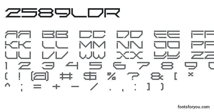 Schriftart 2589Ldr – Alphabet, Zahlen, spezielle Symbole