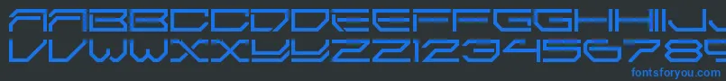2589Ldr Font – Blue Fonts on Black Background