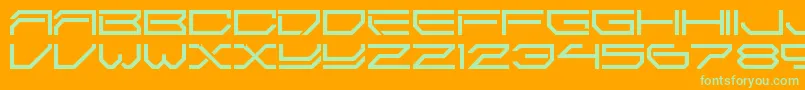 2589Ldr Font – Green Fonts on Orange Background