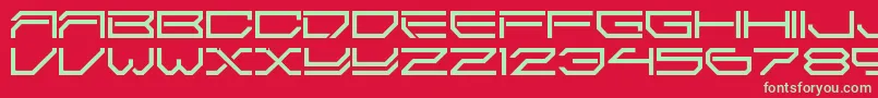 Czcionka 2589Ldr – zielone czcionki na czerwonym tle