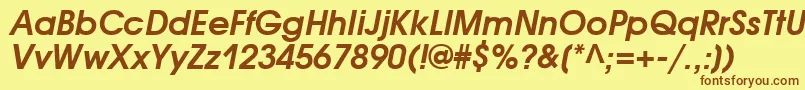AvantgardecttBolditalic Font – Brown Fonts on Yellow Background