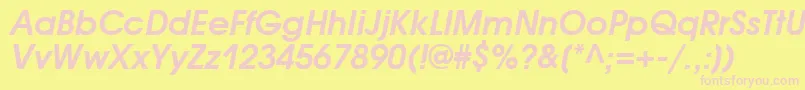 AvantgardecttBolditalic-fontti – vaaleanpunaiset fontit keltaisella taustalla