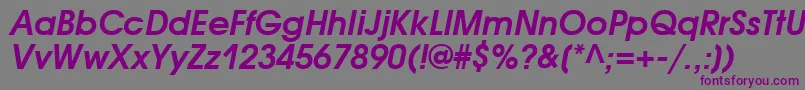 AvantgardecttBolditalic Font – Purple Fonts on Gray Background