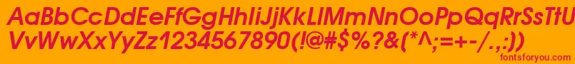 AvantgardecttBolditalic Font – Red Fonts on Orange Background