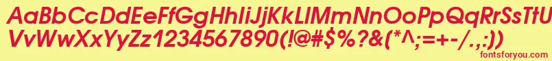 AvantgardecttBolditalic Font – Red Fonts on Yellow Background