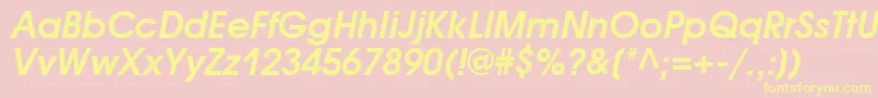 AvantgardecttBolditalic Font – Yellow Fonts on Pink Background