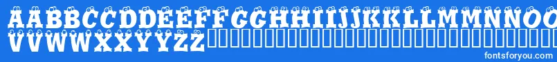 Eyesis ffy-Schriftart – Weiße Schriften auf blauem Hintergrund