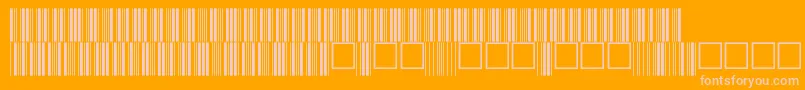 V100015-fontti – vaaleanpunaiset fontit oranssilla taustalla