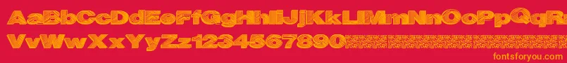 Highlevel Font – Orange Fonts on Red Background