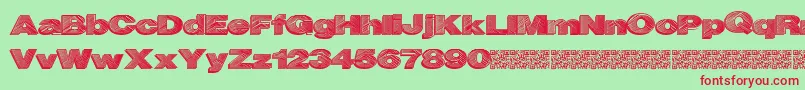Highlevel Font – Red Fonts on Green Background