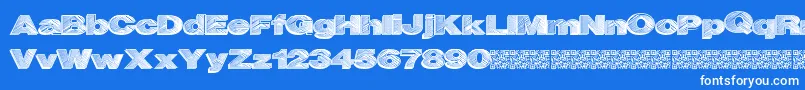 Шрифт Highlevel – белые шрифты на синем фоне